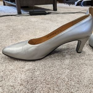 Stuart Weitzman silver heels